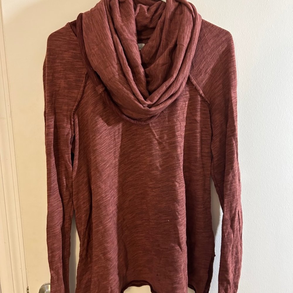 Free People Burnt Orange Cowl Neck Sweater